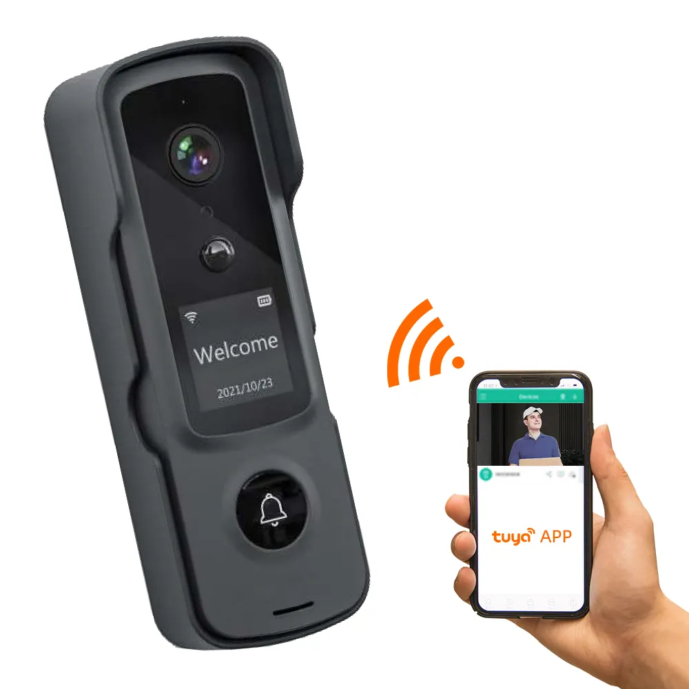 Tuya Long Battery Life Waterproof Smart Doorbell 1080P WIFI Remote Video Wireless Intercom Ring Door Bell with Message Board