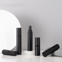 Nouvelle conception, flacon pulvérisateur sans air en plastique noir mat de 15 ml, 30 ml, 50 ml, flacon de parfum rechargeable, flacon pompe sans air pour lotion