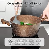 Ustensiles de cuisine à induction en aluminium Ensemble de casseroles en céramique Marmites antiadhésives