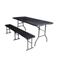 Banc de pique-nique pliable en plastique HDPE de 1,8 m avec poignée, idéal pour événements, fêtes, jardin et patio