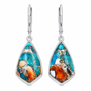 Boucles d'oreilles goutte d'eau en argent sterling 925 avec incrustation de pierres naturelles, style bohème, bijoux pendantes pour femmes, à porter au quotidien - Product Image 2