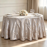 Nappe ronde jacquard à motif floral européen avec fil métallique, nappe décorative pour mariage, banquet, hôtel, vente en gros