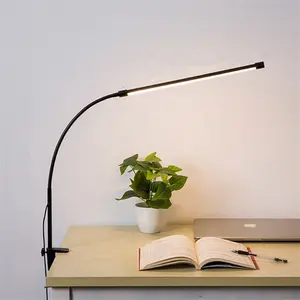 Newest Eye-caring Bedroom Table Desk Lamp Flexible Slim Arm Dimming Led Office Desk Lamp With Clamp