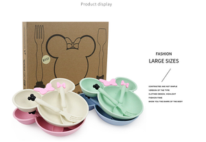 Assiettes divisées écologiques pour enfants, motif espace noir, personnalisables, en blé de qualité alimentaire, réutilisables et biodégradables, pour bébés - Product Image 6