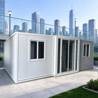Maison conteneur extensible, design modulaire préfabriqué, panneau sandwich en acier, bureau temporaire portable