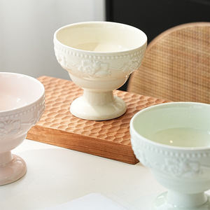 ถ้วยเซรามิกรูปสตรอเบอรี่นูนพร้อมถ้วยไอศกรีมสไตล์วินเทจสำหรับตกแต่ง - Product Image 3