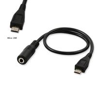 Micro-USB-Stecker auf 3,5-mm-Buchse Buchse Audio kabel für Active Clip Mic Microphone Convert Adapter -1 Fuß (schwarz)