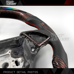 Volante Deportivo de Fibra de Carbono Personalizado Premium para Chevrolet <span class=keywords><strong>Camaro</strong></span> RS SS ZL1 LT1 Edición <span class=keywords><strong>Hot</strong></span> <span class=keywords><strong>Wheels</strong></span> 2016-2022 - Product Image 4