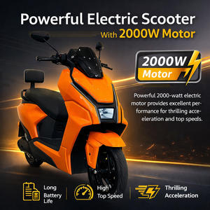 แบตเตอรี่ลิเธียม 2000W 48/60/72V 32Ah พร้อมดิสก์เบรกหน้าและหลัง ความเร็วสูงสุด 80 กม./ชม. สำหรับรถจักรยานยนต์สำหรับผู้ใหญ่ กำลังสูง - Product Image 1