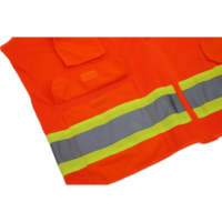 Gilet réfléchissant personnalisé avec logo, en tissu respirant à rayures argentées réfléchissantes, pour chantier routier