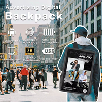 Pantalla LCD Portátil de 21.5 Pulgadas, Mochila con Señalización Digital, Pantalla Publicitaria, Reproductor Android, Cartel Publicitario Portátil