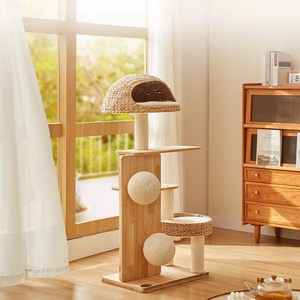 Moda nuovo arrivo moderno di lusso Woood albero di gatto di alta qualità facile assemblare alberi di gatto e graffiatore multistrato gatto albero torre - Product Image 2