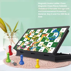 <span class=keywords><strong>Jeu</strong></span> de Serpents et Échelles Magnétique Transfrontalier, Pliable, Portable, <span class=keywords><strong>Jeu</strong></span> de Table Parent-Enfant, Jouet Éducatif en Plastique pour Enfants - Product Image 4