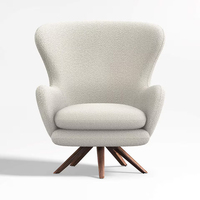 Support en bois massif 360 °   Fauteuil pivotant, fauteuil rembourré doux pour salon et chambre à coucher
