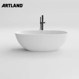 Artland 독립형 수지 석재 단단한 표면 바닥 흰색 욕조