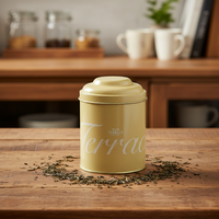Boîte en fer blanc élégante JH pour thé noir chinois et indien avec impression offset et design artisanal