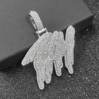 Pendentif Lettre Personnalisé en Argent Sterling 925 Micro Pavé Moissanite Couleur D VVS, Bijou Tendance Hip Hop, Cadeau