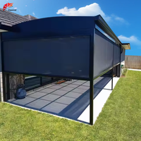 Pergola motorisée personnalisée avec télécommande Écrans électriques étanches Moustiquaire à fermeture éclair pour clôture Écran solaire intégré pour maison
