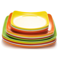 Assiettes de Table Carrées Colorées en Mélaminé, Plusieurs Tailles, Vaisselle de Gros pour Restaurants et Usage Domestique