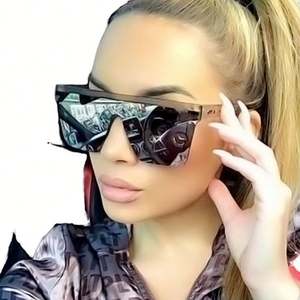 Custom Fashion Retro Big <b>Frame</b> <b>Black</b> Men Sunglasses UV400 Oversized Square Sunglasses for Women - Product Image 1