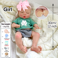 Petites jumelles reborn de 30 cm (12 pouces) avec bouche ouverte, toucher doux et réaliste comme un vrai nouveau-né prématuré, figurines sculptées pour enfants