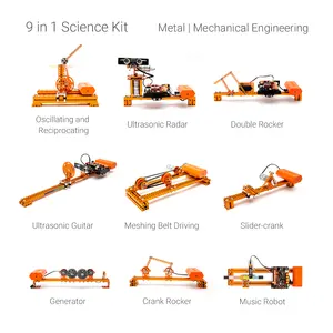 Bloques de construcción de bloques de eje mecánico para niños, Robot Educativo, brazo inteligente 9 en 1, Kit de ciencia para la escuela