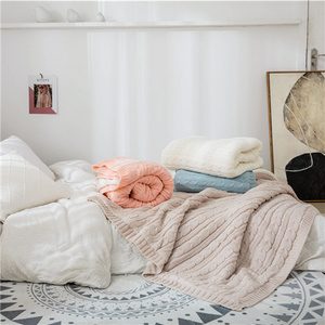 Couverture tricotée chaude et épaisse en acrylique au Crochet Super doux Sherpa Super confortable <span class=keywords><strong>Xeb</strong></span> - Product Image 2