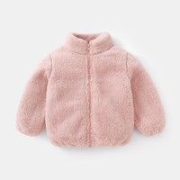 Dropshipping Products 2025 Fashion Solid Color Children Plush Winter Warm Baby Kids Clothing Toddler Outerwear