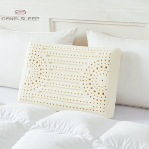 Bantal Anti mendengkur lateks alami untuk tidur, kelembutan sedang dengan kenyamanan sehat esensial untuk penopang leher terapi - Product Image 1