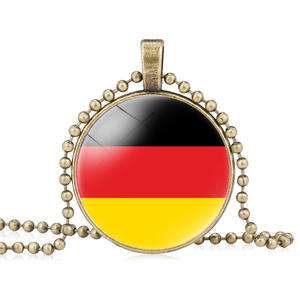 HOTSALE 2026 YYN 287 Landen Nationale Vlag Ontwerp Glazen Koepel Cabochon Hanger Legering Schakelketting Verzilverd Charm Ketting - Product Image 3