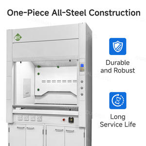 Cappa di aspirazione fumi chimici personalizzata CARTMAY per laboratorio, interamente in acciaio, con armadietti di stoccaggio - Product Image 2