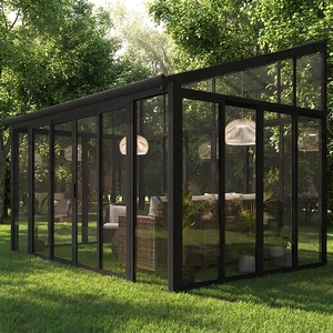 Verrière triangulaire à toit incliné en aluminium 6063 T6 et verre trempé, design moderne, avec panneaux solaires, écologique, pour jardin extérieur - Product Image 6