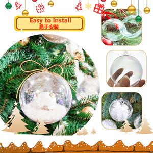 Bolas Huecas Transparentes de Acrílico de 2.8 Pulgadas, Adornos Navideños Redondos, Decoraciones Colgantes, Suministros para Manualidades - Product Image 5