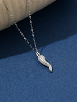 Collier pendentif en argent 925 plaqué or en forme de poivre, micro-incrusté de zircon, tridimensionnel, chaîne de clavicule, cadeau de fiançailles
