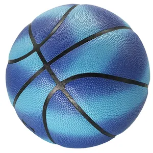 Градиентный синий баскетбольный мяч премиум класса из искусственной кожи размер 7 кожа баскетбольный мяч для помещений