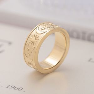 316L 8MM Stainless Steel Titanium Moon Star Sun Vintage <b>Rings</b> Men Women <b>Couple</b> Gift Jewelry Bague Party <b>Ring</b> - Product Image 5