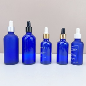 Botella de Vidrio Azul con Gotero de 15ml, 30ml, 50ml, 100ml, con Pipeta para Soluciones Médicas, Cosméticos, Cremas, Aceites Perfumados, en Caja - Product Image 5