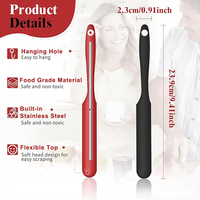 Spatule en silicone de qualité alimentaire, résistante à la chaleur, antiadhésive, grattoir pour bocaux en silicone avec long manche, outil et accessoires de pâtisserie