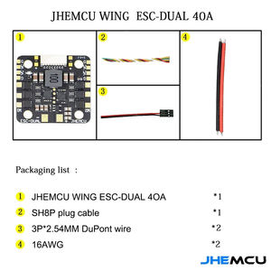 Jhemcu ESC-DUAL 2in1ปีก40A สำหรับ RC TWIN Engine Plane 5V BEC เครื่องวัดกระแสไฟฟ้า20X20mm 2-6S <span class=keywords><strong>Lipo</strong></span> ในตัวสำหรับของเล่น - Product Image 6