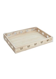 Plateau en bois Plateau En Bois Rustique Style Écologique Octogone Forme Ronde Acacia Noyer Plateau de Service En Bois 3 - Product Image 2