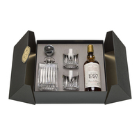 Embalaje en caja de regalo de botellas de vidrio de whisky de bebida alcohólica rígida de lujo de marca personalizada