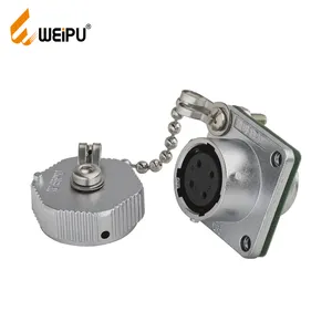 WEIPU conector circular conector do cabo IP67 4/5/6/7/8/9 pin praça flange painel receptáculo conector do fio à prova d' água