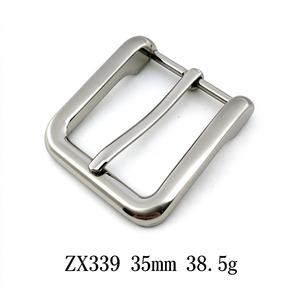 Satin <b>Silver</b> Taper Square Pin <b>Buckle</b> 35mm Brushed Zinc Alloy Hardware Custom Color for Minimalist Leather <b>Belt</b> Supply - Product Image 3