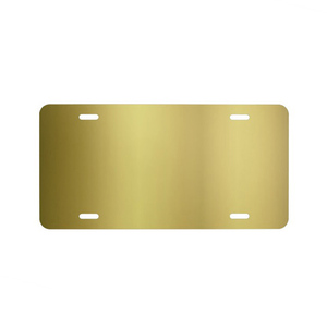 <span class=keywords><strong>Plaque</strong></span> d'<span class=keywords><strong>immatriculation</strong></span> vierge en aluminium plaqué or - Product Image 3