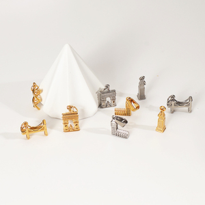 Acier inoxydable Mini Empire State Building Pendentif Charm Or Jaune <span class=keywords><strong>Horloge</strong></span> Towe Pont Arc De Triomphe Charmes - Product Image 6