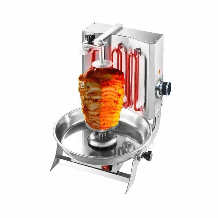 New Product Gyro Grill with 2 Burner Vertical Broiler for Commercial Sale Mini Shawarma Doner Kebab Machine