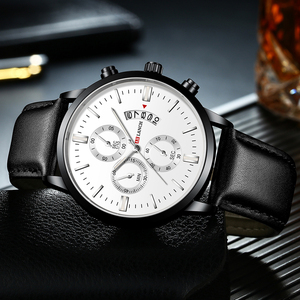 Montre chronographe à quartz pour homme, bracelet en cuir, étanche, lumineuse, multifonction, décontractée, pour affaires - Product Image 6