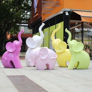 Escultura de Paisaje de Fibra de Vidrio para Exteriores, Diseño Abstracto de Animal Bonito, Elefante, para Jardín Pequeño, Centro Comercial, Parque Comunitario, Espacio Verde - Product Image 1