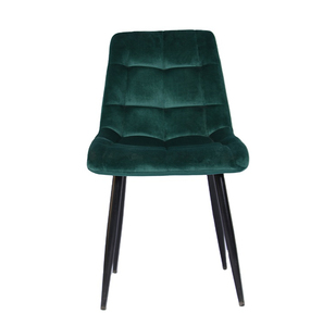 Chaise de salle à manger minimaliste moderne en velours avec dossier et pieds en métal pour la maison, le bureau ou l'entrepôt - Product Image 1