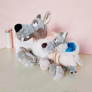 Peluche loup en fourrure de mouton, jouet animal de la forêt, petite poupée loup, cadeau d'anniversaire - Product Image 4